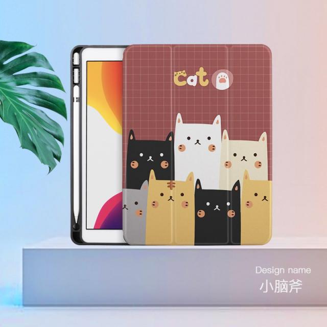 태블릿PC파우치 10.2inch붓꽃이 2019뉴타입 iPad파우치 펜꽂이포함 10.2인치 사과 태블릿 PC7th gen초슬림 실리카켈소프트 pad전면덮개 하트 공룡, T09-소뇌도끼--2019스타일 10.2inch--강화막증정