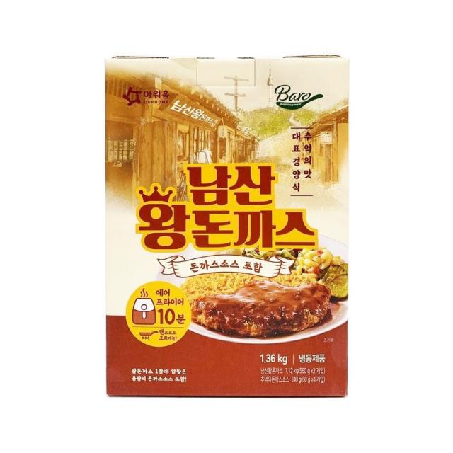 아워홈 경양식 남산 왕돈까스 1.36kg 4인 신선포장 아이스박스 + 아이스팩, 1개