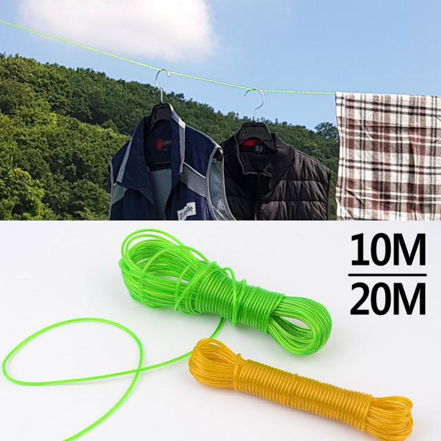 여행용빨래줄 옥상빨래줄 와이어빨래줄 와이어코팅빨래줄 10M/20M 와이어로프 캠핑빨래줄 휴대용빨래줄 빨래건조 빨랫줄, 20m