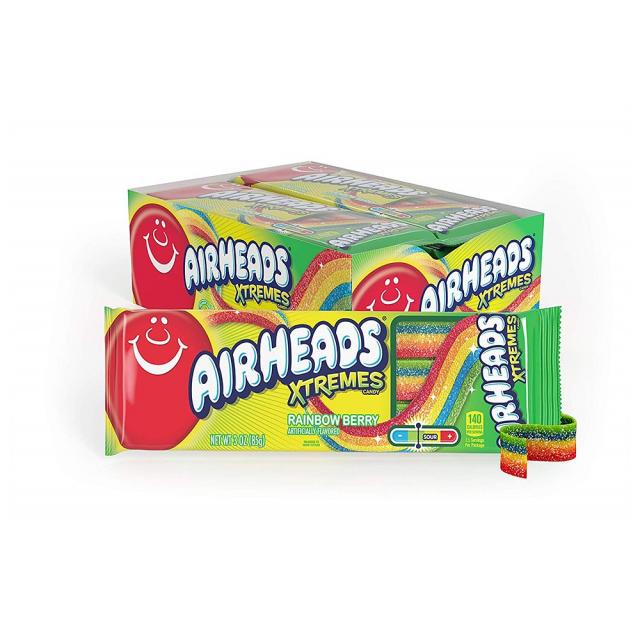 Airheads 에어헤드 Xtremes Sweetly Sour Candy 사랑방캔디 입덧사탕 3oz(85g) 12개입, 1세트, .g