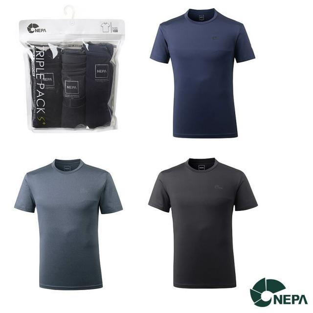 NEPA 기능성반팔티셔츠(3장)패키지(남여공용)TRIPLE S+ PACK ROUND TEE_U <7FG5301>