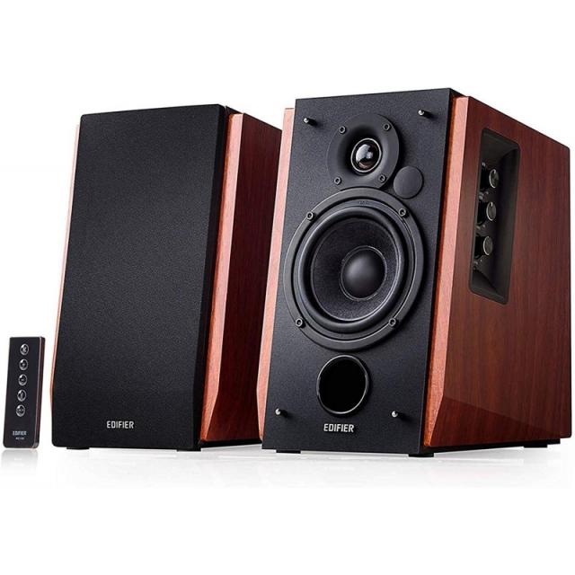 Edifier R1700BT 블루투스 책꽂이 스피커 - 액티브 근거리 스튜디오 모니터 - 전원 스피커 2.0 설정 Wood, 단일상품, 단일상품