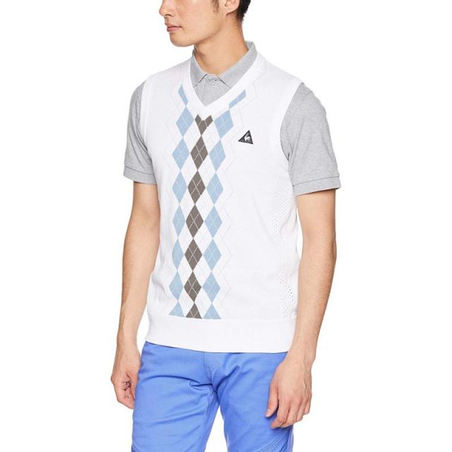 [le coq sportif / GOLF COLLECTION] 베스트 QGMNJL82 남성 WH00 (화이트) 일본 M (한국 사이즈 M 상당)