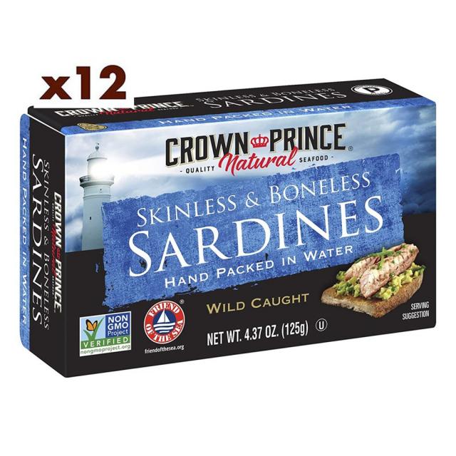 Crown Prince 크라운 프린스 정어리 캔 Sardines 125g 12개