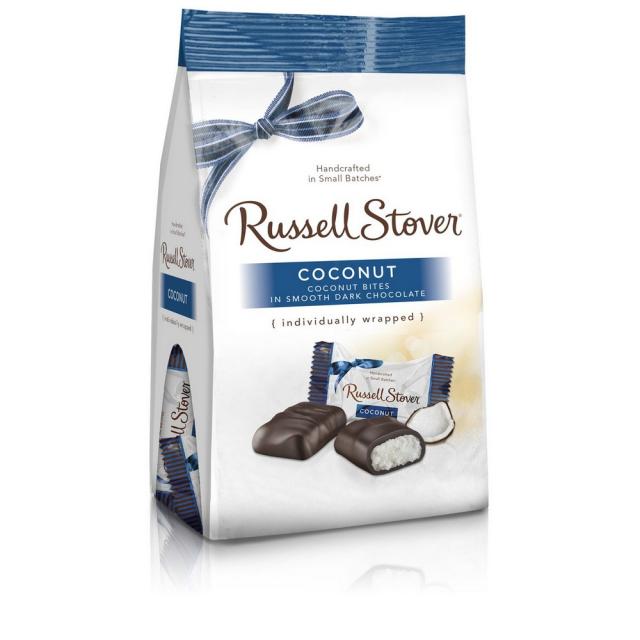 Russell Stover 다크 초콜릿 코코넛 미니 삼각 천팩 6oz 초콜릿 코코넛 초콜릿 캔디팩. 달콤 코코넛개별 포장 리치 초코렛 투성이, 상세설명참조