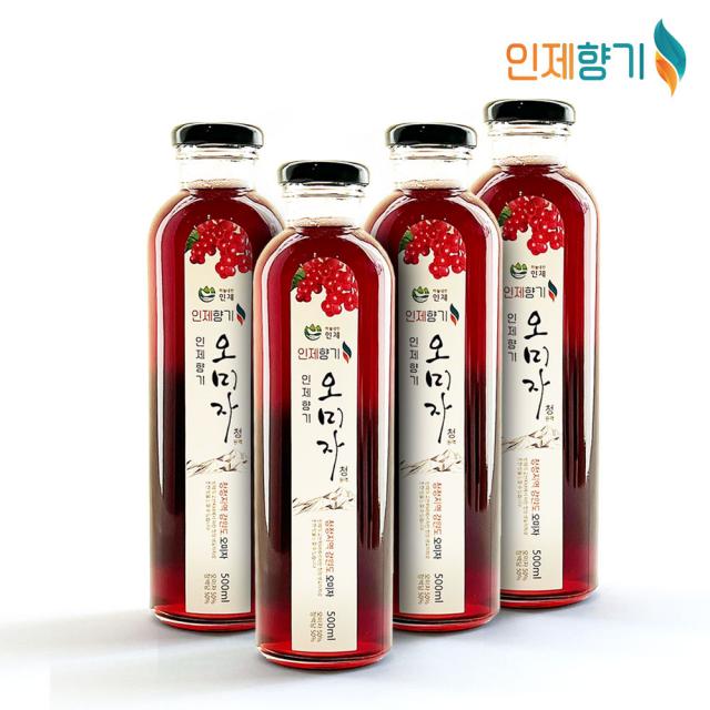 2년숙성 강원도 오미자 오미자청 500ml 4병 2000ml (2L) (원액 효소 문경오지자청