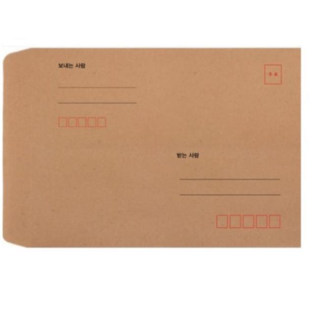 봉투를만드는사람들 접착식 우편 각대봉투 두줄 양면 테이프 9절 100p, B5, 5개