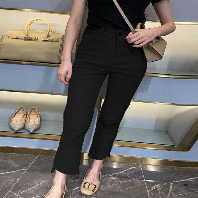 여성큰옷통팬츠 가을 여성의류 빅 야드 트임청바지 뚱뚱함 이쁜이 M엠바지 일자 9부 3736122863