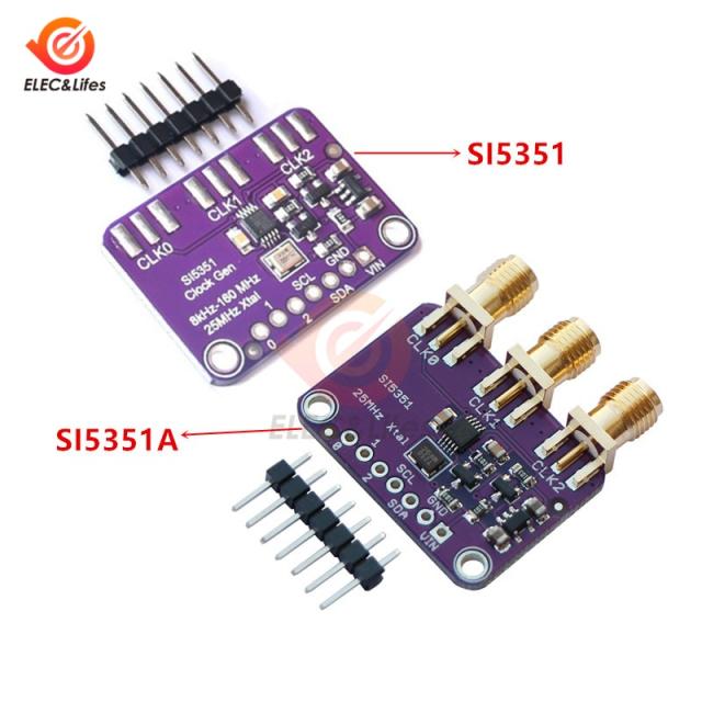 Si5351A SI5351 I2C 클럭 제너레이터 브레이크아웃 보드 모듈 GY 고주파 사각파 신호 발생기 8KHz 시그널 생성기, 02 Type2 SI5351