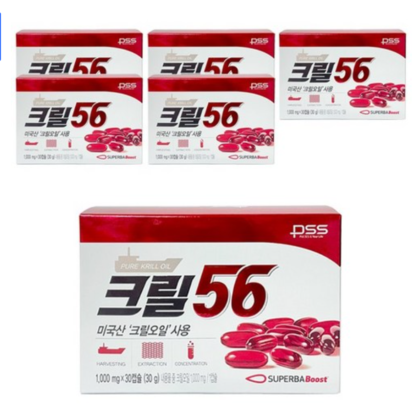 크릴56 펄세스 함익병 크릴오일 1000ml 30캡슐 4박스, 30g