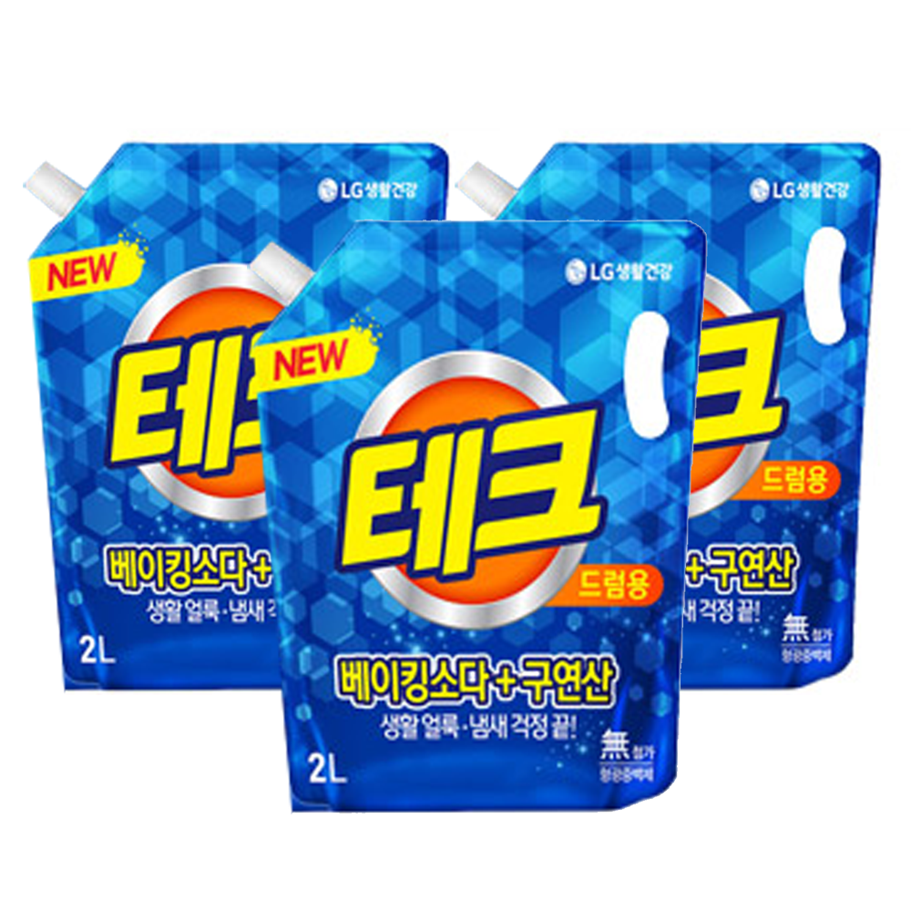 테크 베이킹소다+구연산 엑체세제 리필 일반용, 2L, 3개
