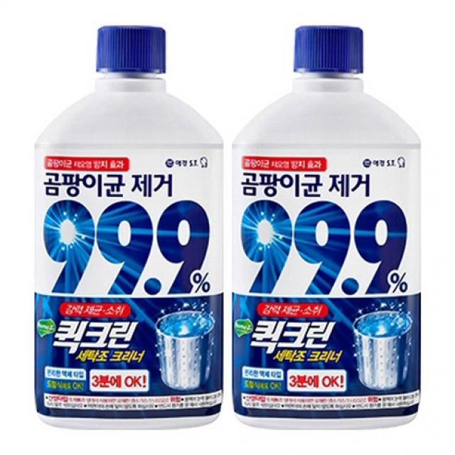 애경 퀵크린 세탁조크리너500ml 세탁기청소 세제 곰팡이제거 세탁조클리너, 2개