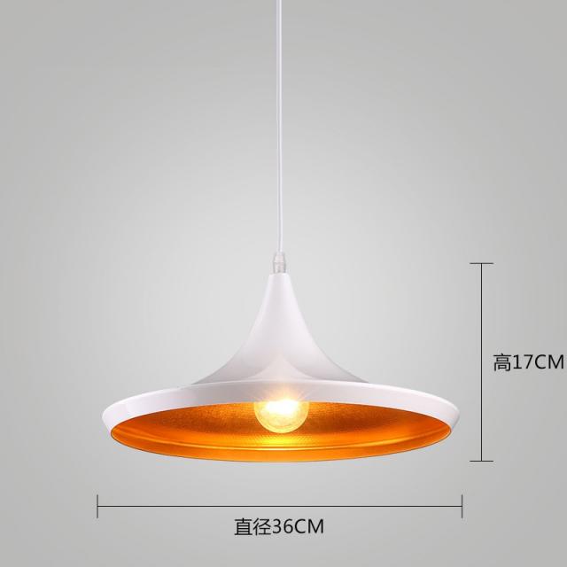 Nov.28 497번 심플 크리에이터 샹들리에 북유럽 복고 아트 카페 바 스탠드 레스토랑 싱글 샹들리에Z, 나팔 모양 흰색 띠 LED 백색 광 전구