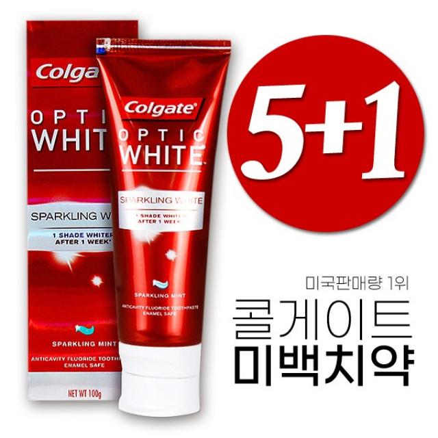 colgate (5+1)콜게이트 옵틱 화이트 미백 치약 100g, 1개