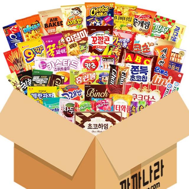 까까나라 과자 간식 랜덤 럭키박스 과자폭탄 45p 선물세트, 1box, 과자폭탄 럭키박스