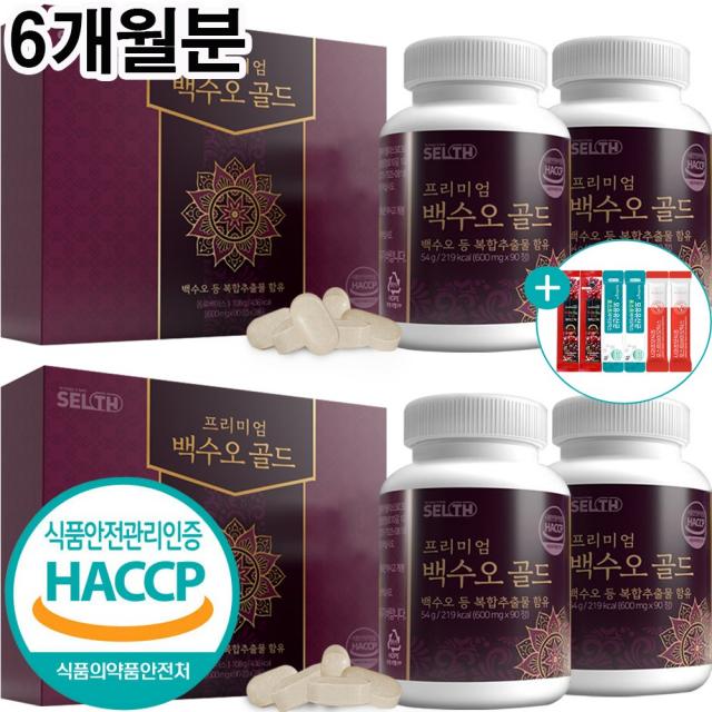 프리미엄 백수오 골드 정 국내산 HACCP 인증 90정 2병 세트, 2개