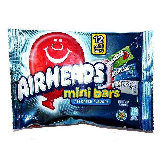 Airheads Mini Bars Assorted Flavors 다양한맛 미니바 캔디 136g 12개 입덧 오트밀 페인트 눈깔 금연 사탕 임산부간식, 1set