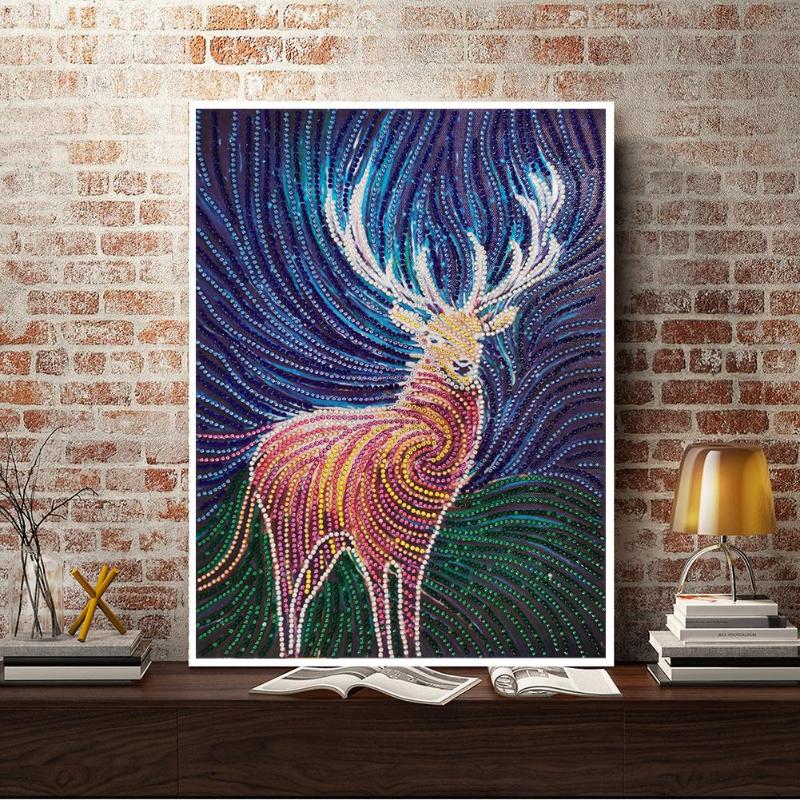 독창성 5d diy 다이아몬드 페인팅 선샤인 저항 비 페이딩 특수 모양의 동물 크로스 스티치 자수 키트 장식, D1052 cat, 1개