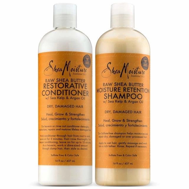 (미국직배) SheaMoisture 시어모이스처 시어버터 샴푸 & 컨디셔너 세트 Raw Shea Butter Shampoo & Conditioner Set