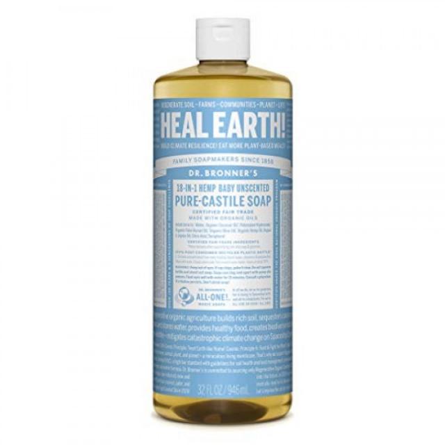 Dr. Bronner's Bronner 's-순수성 액체 액체 비누 (베이비 무향 32 온스)