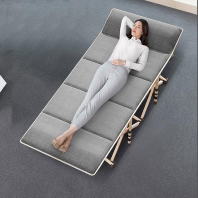 1인용 접이식 간이 침대 매트리스 야전 캠핑 사무실 간병인 보호자 낮잠 보조 토퍼, 접이식침대(매트리스미포함) 네이비