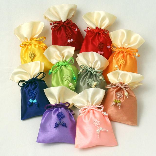 전통 복주머니(색상선택) - 엽전꾸러미 보관 명절선물 외국인선물 포장, 복주머니(연갈색)