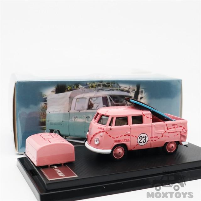 폭스바겐-T1 더블 캐빈 픽업트럭, 1:64 사이즈, 미쉐린/걸프/핑크피그, 다이캐스트, 모델 카 다이캐스트, 비교하다