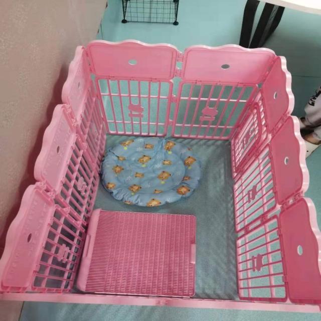 강아지 화장실 92# 개 개펄스 발에 애완동물 똥개 다소미얼 Z, 핑크색 변소 울타리는 12근의 내소형견에 적합하다