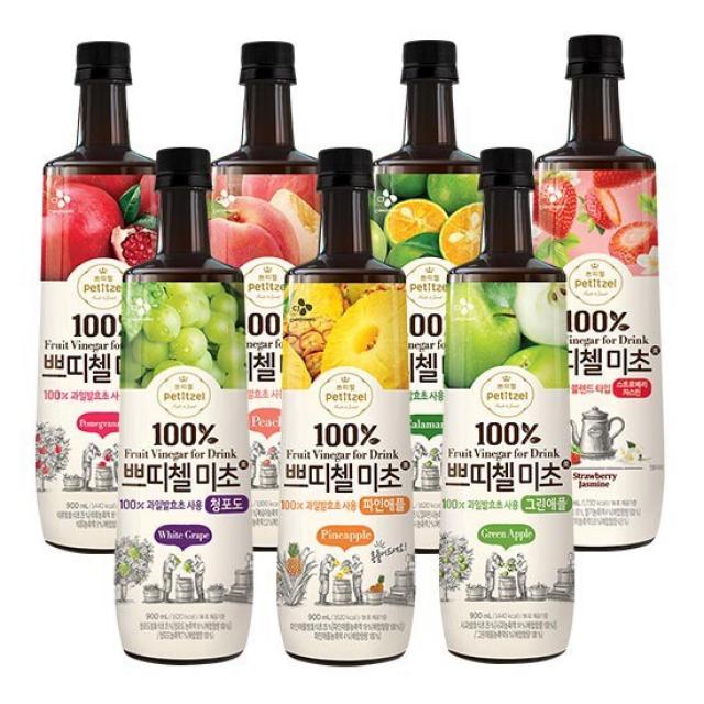 CJ 쁘띠첼 미초 900ml 2병 + 2병 골라담기, 03. 미초 청포도 900ml/06. 미초 복숭아 900ml, 상세설명 참조