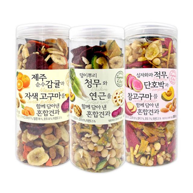 좋은세상 덩이뿌리청무와 혼합견과 480g+제주순수감귤과 530g+십자화과 적무 단호박과 530g, 1개, 480g+530g+530g