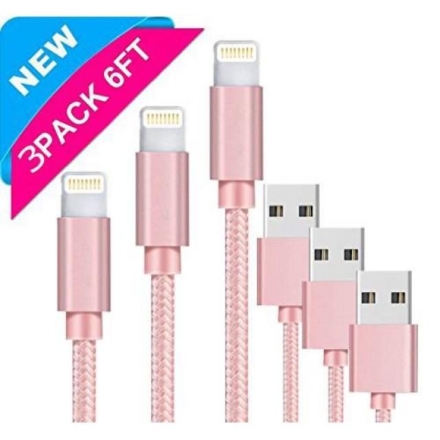 충전 Cables 3Pack Nylon Braided 6FT/ 2M USB DataCable 동조& 이전 Data, 상세내용참조