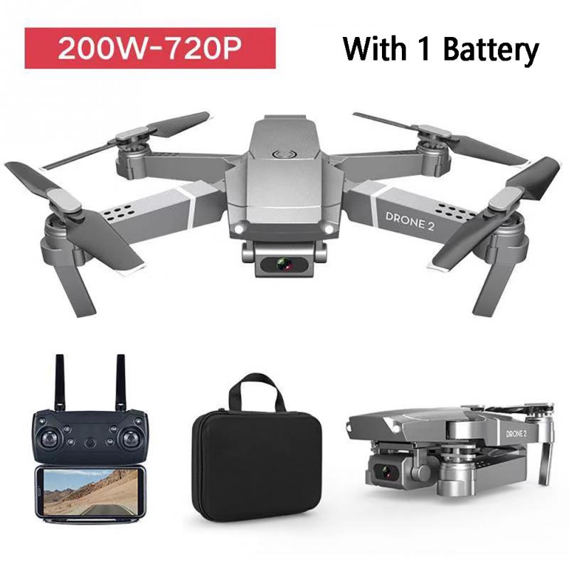 E68 WIFI FPV 미니 드론 충전식 2.4GHz 와이드 앵글 HD 4K 1080P 카메라 LED 라이트 폴딩 Quadcopter 고도 RC 드론 개최|카메라 드론|, 1개, 720p With 1 Battery, 단일