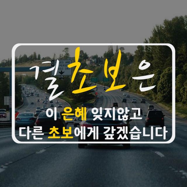 포원 차량용 초보운전 스티커 자동차 튜니용품, 해시태그 초보운전 4