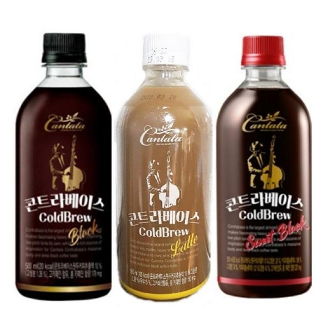 롯데 칸타타 콘트라베이스500ml 스위트블랙(6개)+라떼(6개)+블랙(6개), 18개, 500ml