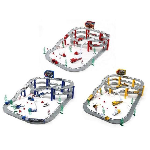 총길이495 긴도로트랙 자동차세트 정거장 차모델 레이싱 차도, 정비차세트