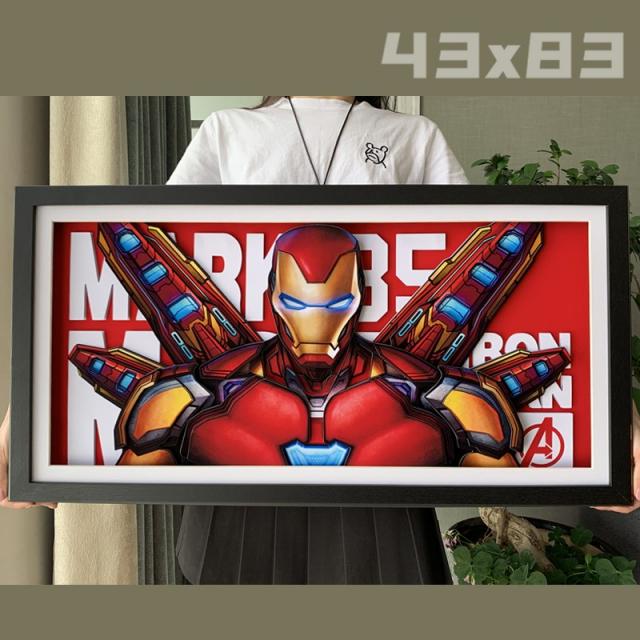 언맨 MARK85 복련 4결말을 벌일 이다 IRONMAN 마크 머신 갑 입체 그림 선물, 블랙 테 43x83 센치 독립