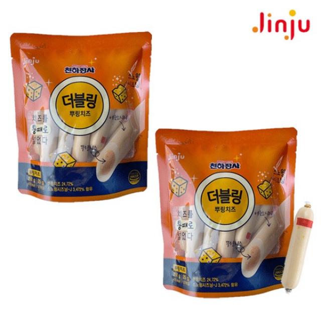 [다만세푸드] 진주햄 천하장사 더블링 뿌링치즈 250g x 2봉 / 간식 소시지