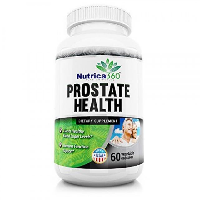 Nutrica360 Prostate Health-건강 증진에 도움 전립선-소변 흐름 증가 지원-8 가지 주요 성분-지속적인 배뇨 충동 감소-60, 단일상품, 단일상품