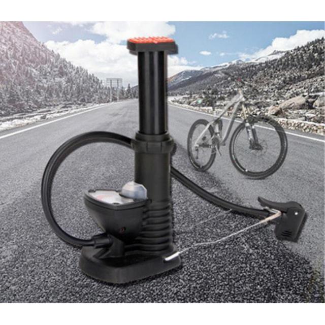 발로밟는 휴대용 고압 노즐변경 자전거 공기펌프 다용도 압력표시 mtb