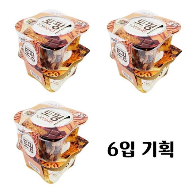 빙그레 요플레 토핑 프레첼 초코 청크 120g x 6개입, 일반포장 동절기만