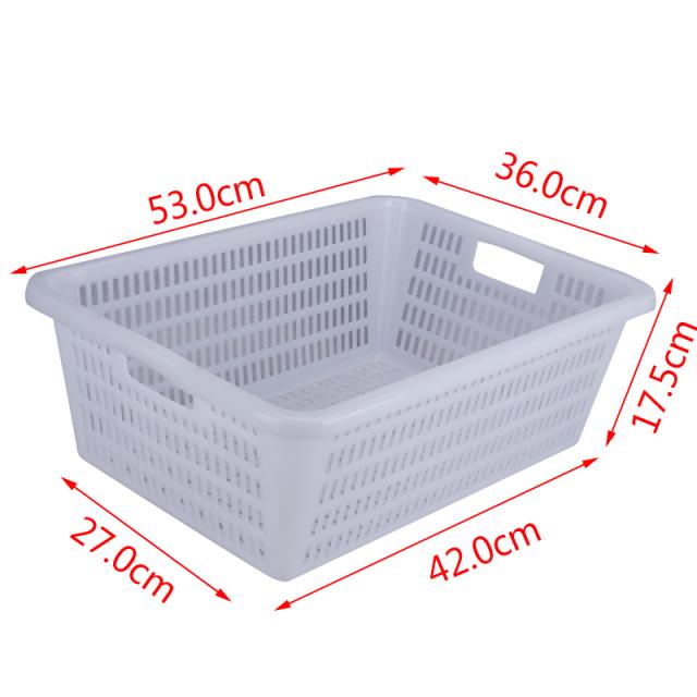 큰사이즈 라지 플라스틱바구니 직사각형 두꺼운 갈아타다 물류 상품 전자 소품 가리다 광주리, 028 화이트 53 *36 *17.5