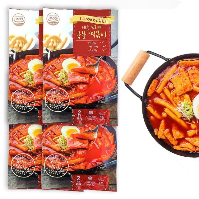 계속쪼르면 국물떡볶이 오리지널, 4팩, 480g