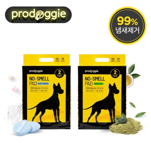 프로도기 노스멜 배변패드 베이비파우더향 50매, 1팩