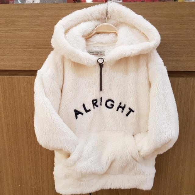 오후 아동 필수품!! 부드러운 뽀글이 반집업 모자 티셔츠 OHMH19T04