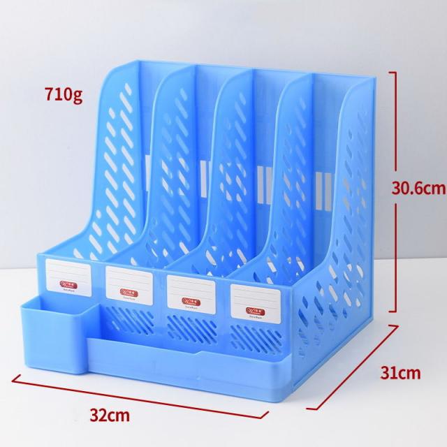 슬림소녀/ 파일꽂이 4칸 서류철 다기능 서류꽂이 사무 수납자료 광주리 3칸 서류함 문서함자 XZ16 C11, 1개, 그림 02과 같이
