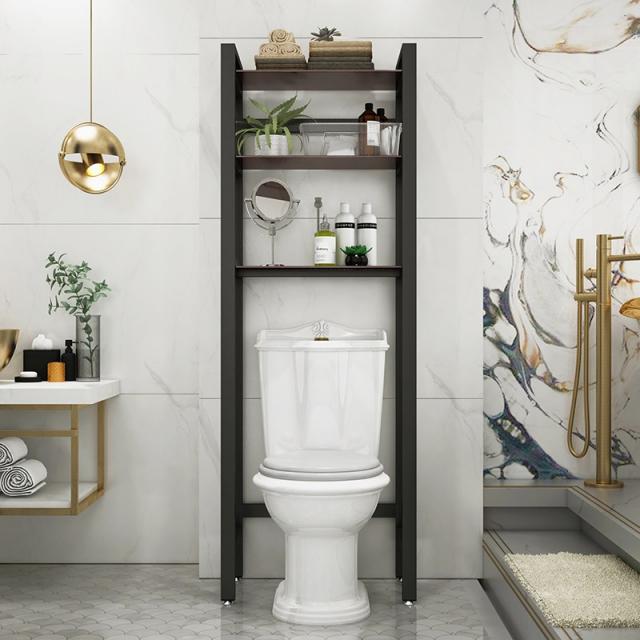 냉장고위수납 통돌이세탁기선반 세탁기위선반 욕실 변기 공간활용, 2 층 세탁기 랙 (흰색 랙 + 흰색 강화 유리)