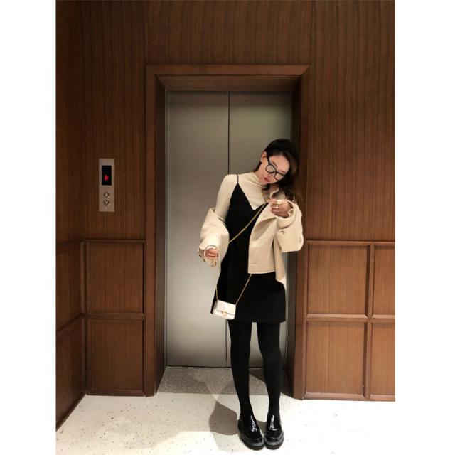 KORELAN프렌치 이너 민소매 스커트 모든 코트 코트 (롱 숏) 베이스 스커트