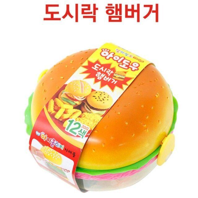 컬러점토 도시락 칼라점토 촉감놀이점토 아이클레이 요술점토 햄버거 만들기공작 요술점fld 1082 아이도우 개묶음, 본상품