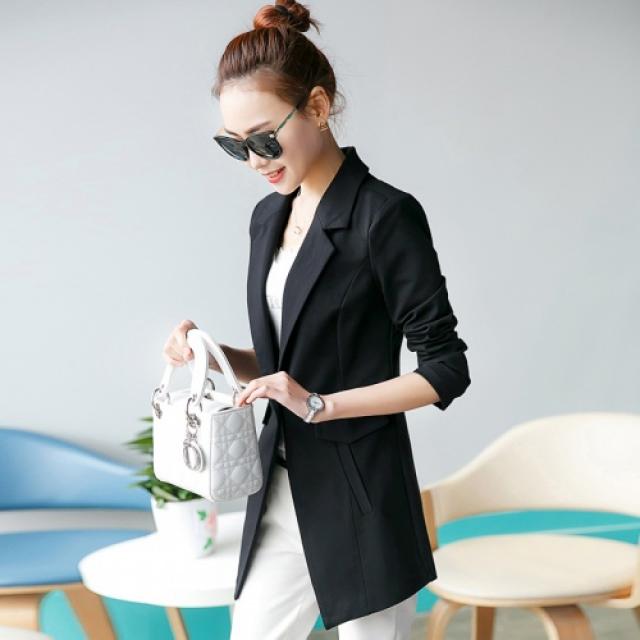 [해외]여성상의 > 캐쥬얼 점퍼/자켓 여성 캐쥬얼점퍼 / 아우터 2016 new spring fashion long-sleeved suit jacket Girls long paragraph Slim a buckle