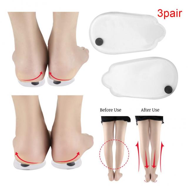 (3 쌍) O 자형 다리가있는 남성 및 여성 모델과 내부 및 외부 8 자형 뒤꿈치 패드 자석이있는 X 자형 다리 모델 (주문 노트 3 쌍이 패키지로 제공됨) 뒷발 패드 하프 야드